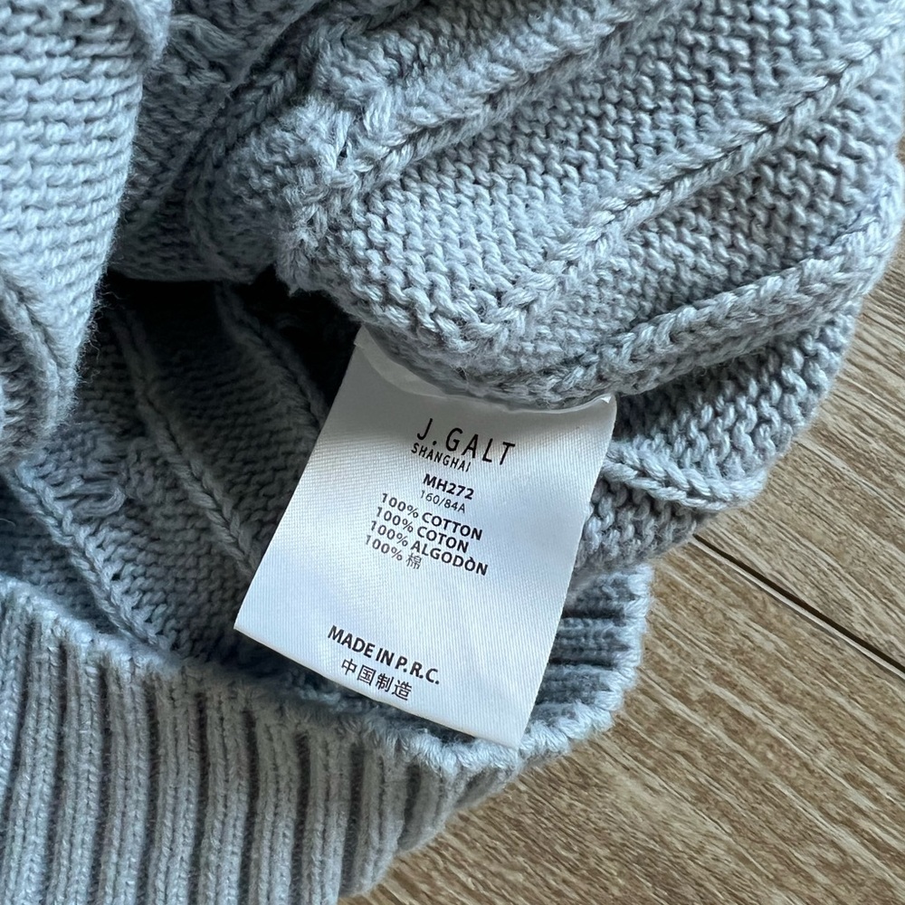John Galt Brandy Melville Cable Knit Cropped Sweater - Light Blue size XS - Picture 5 of 5